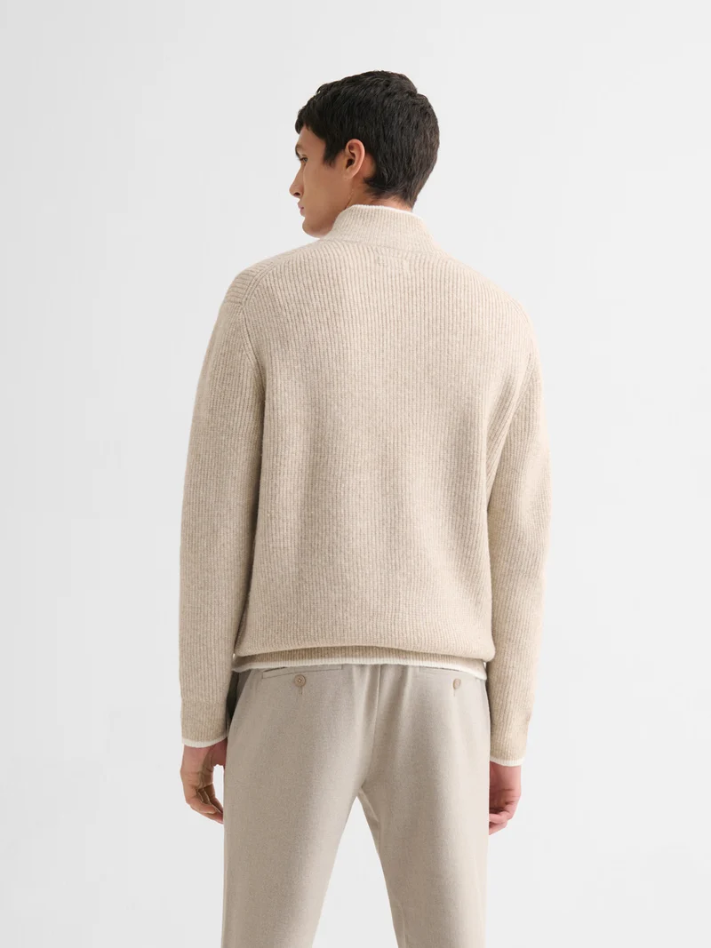 Cardigan zippé bicolore