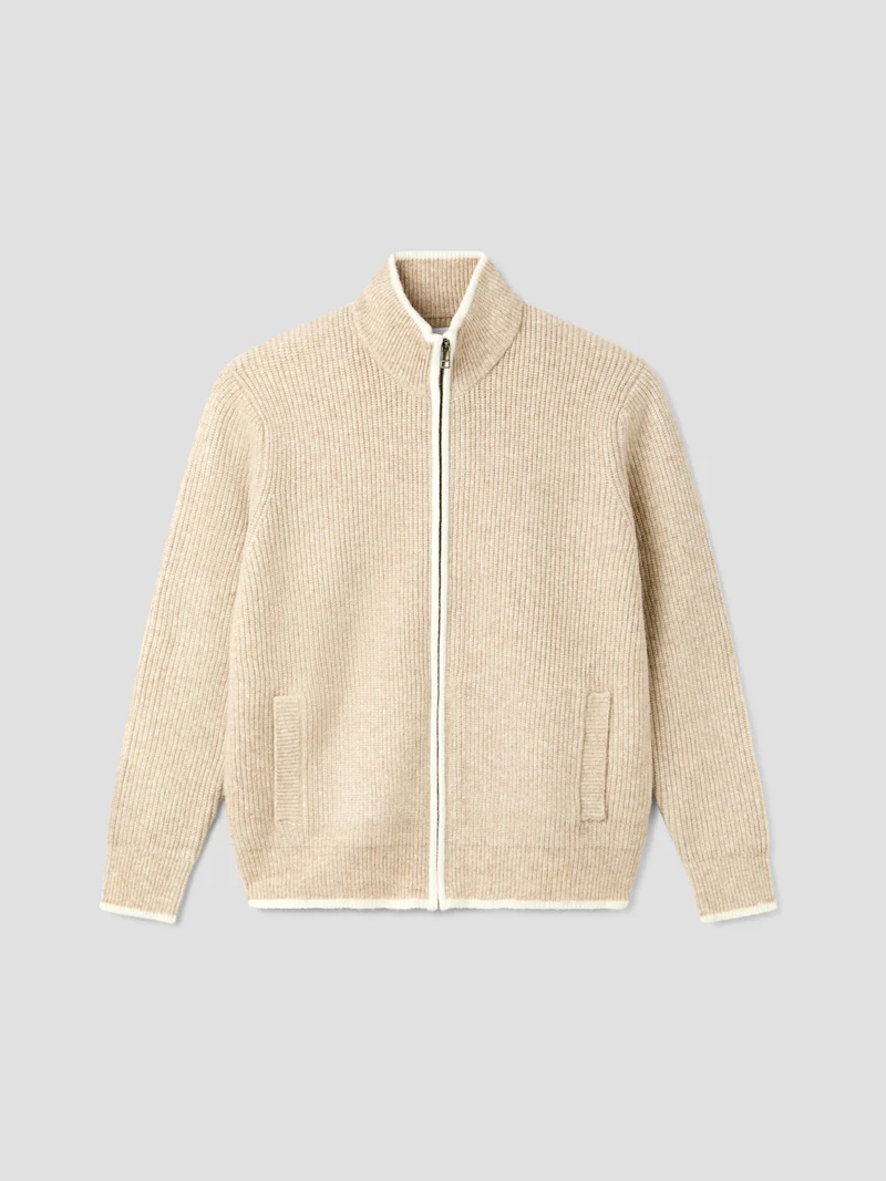 Cardigan zippé bicolore