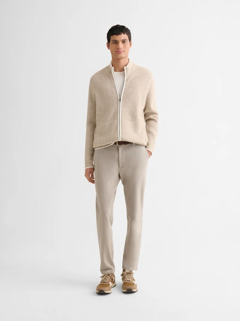 Cardigan zippé bicolore