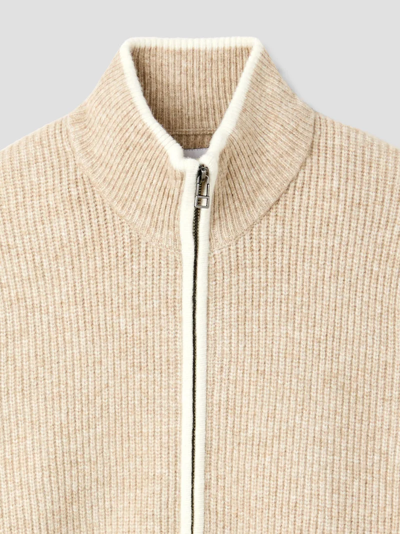 Cardigan zippé bicolore
