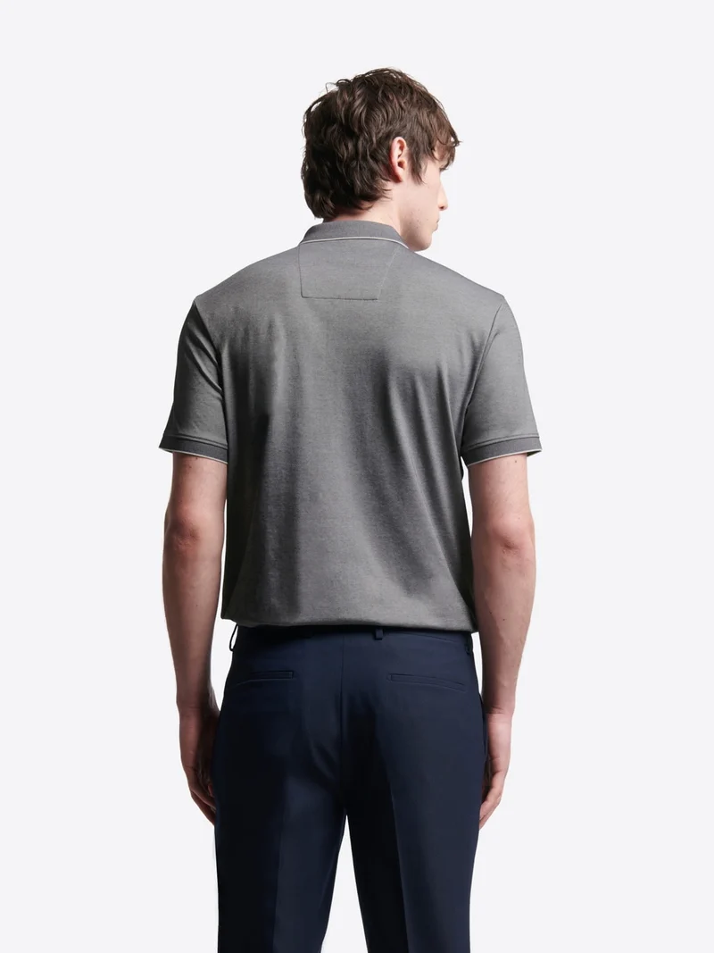 Polo col boutonné maille chinée