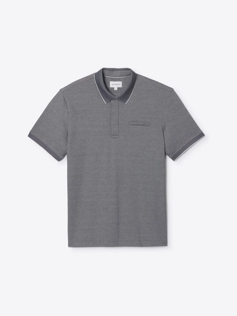 Polo col boutonné maille chinée