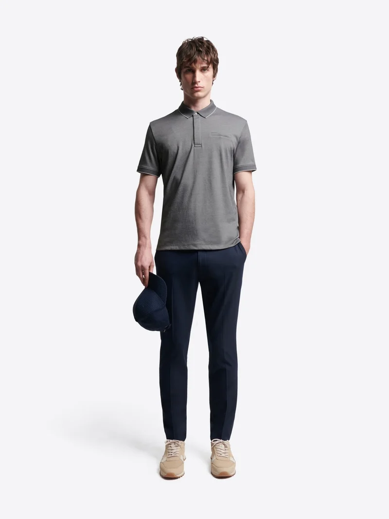 Polo col boutonné maille chinée