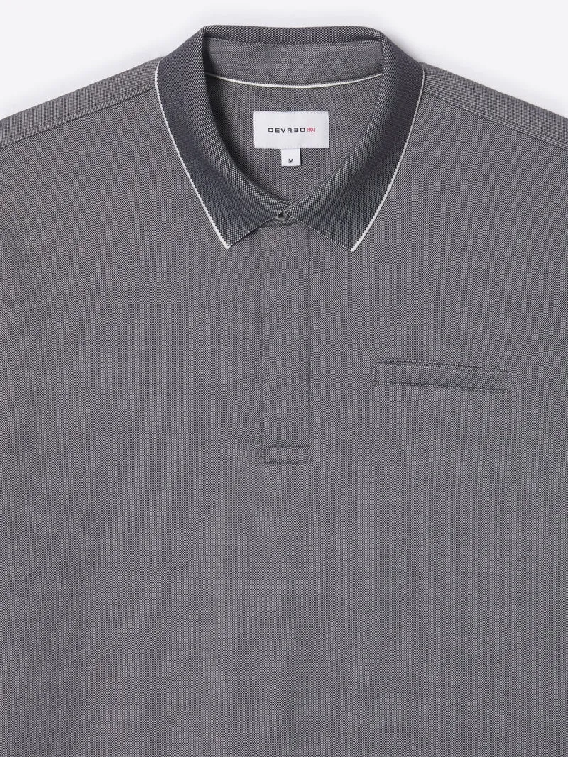 Polo col boutonné maille chinée
