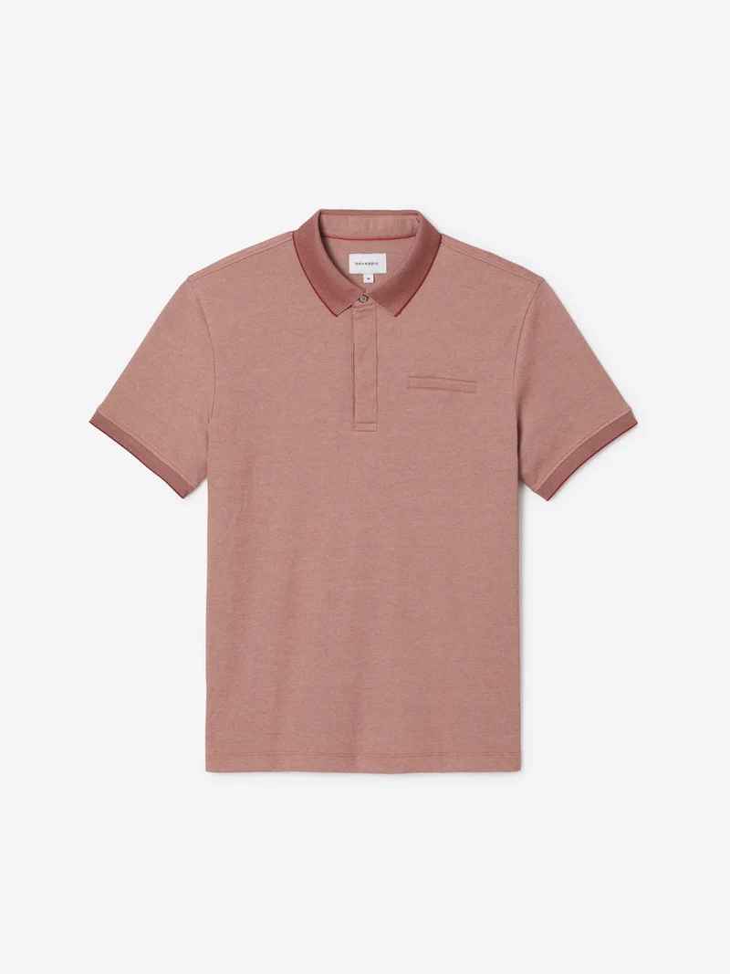 Polo col boutonné maille chinée