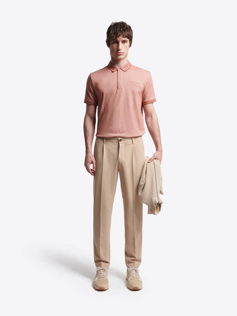 Polo col boutonné maille chinée