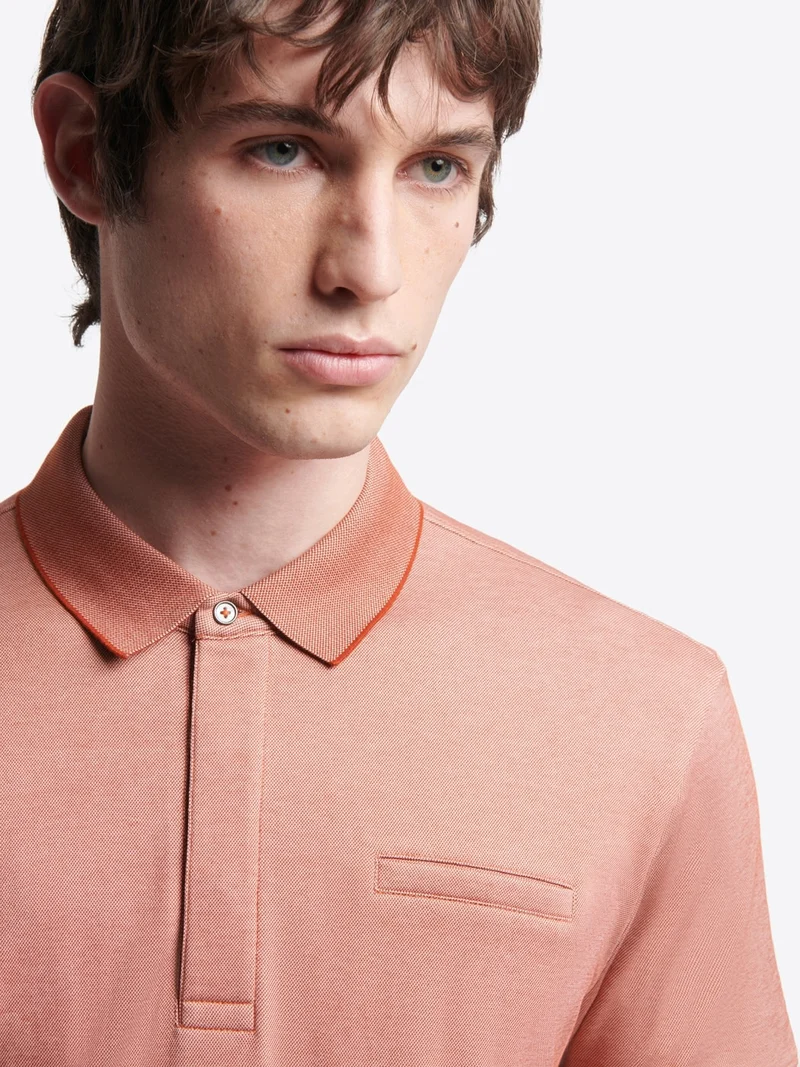 Polo col boutonné maille chinée
