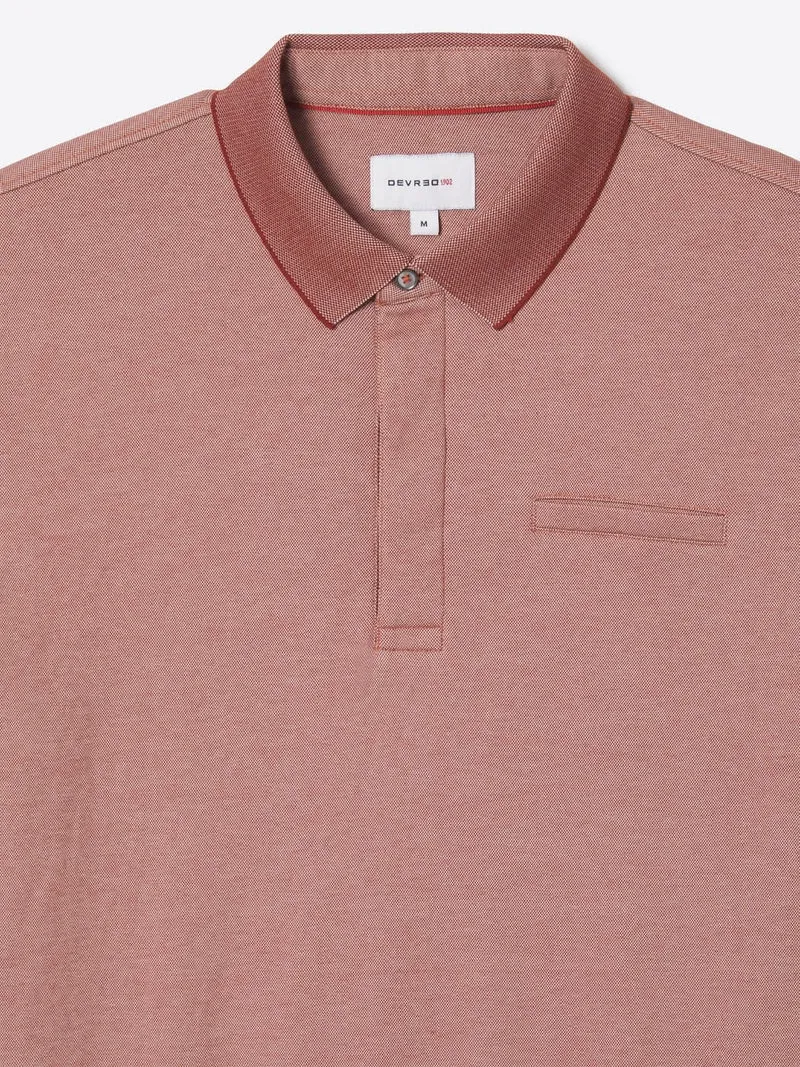 Polo col boutonné maille chinée