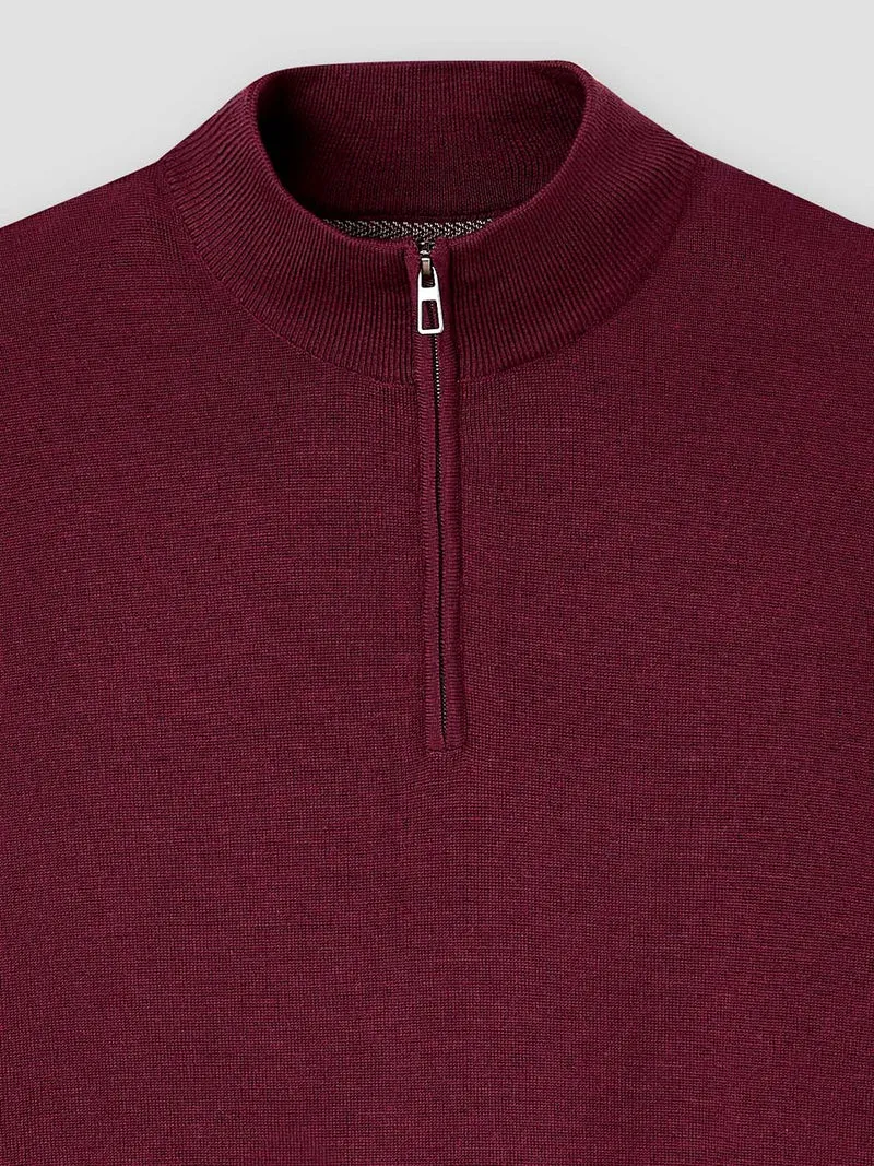 Pull col cheminée en laine Mérinos