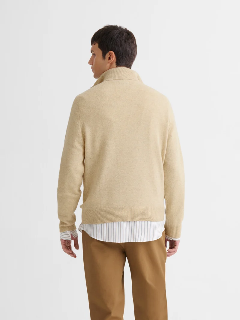 Pull col camionneur en laine mélangée