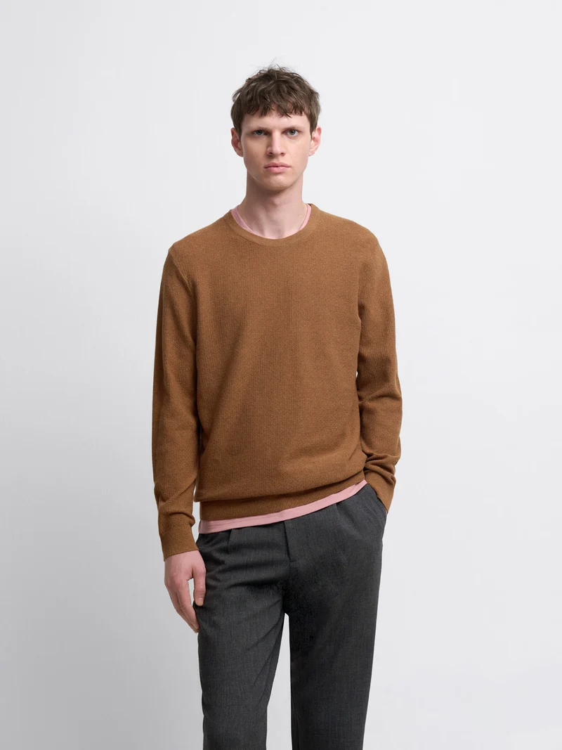 Pull col rond en coton bio