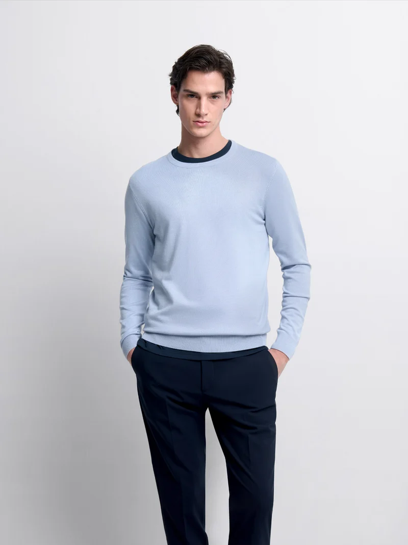 Pull col rond en viscose certifiée