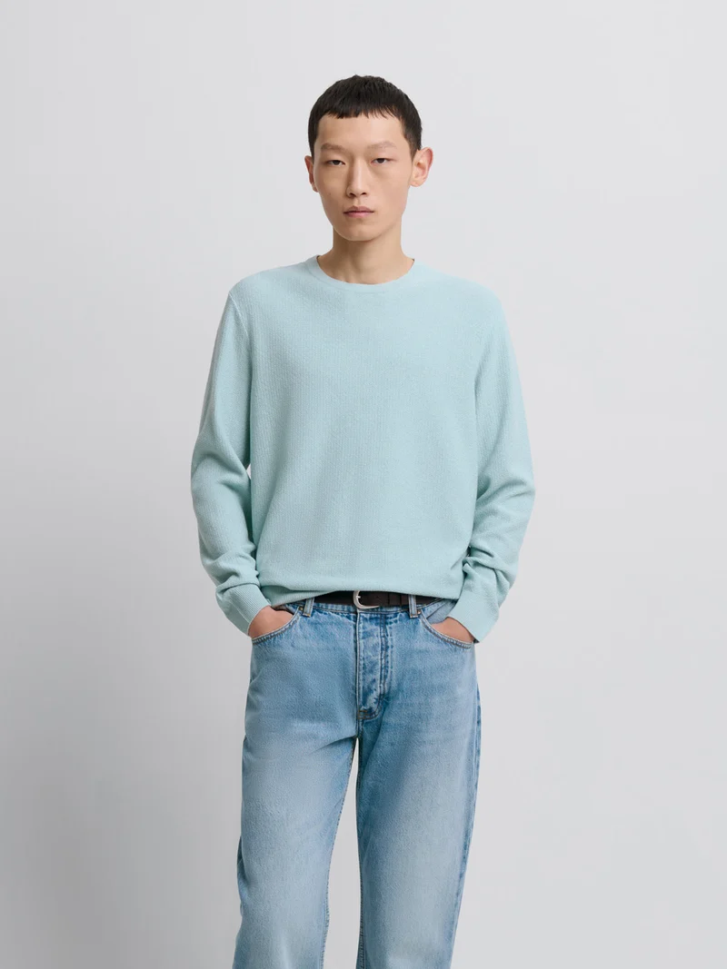 Pull col rond en coton bio