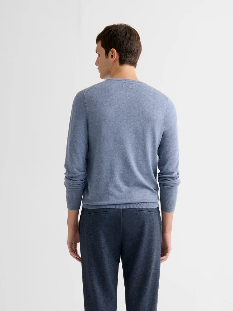 Pull col rond en jersey