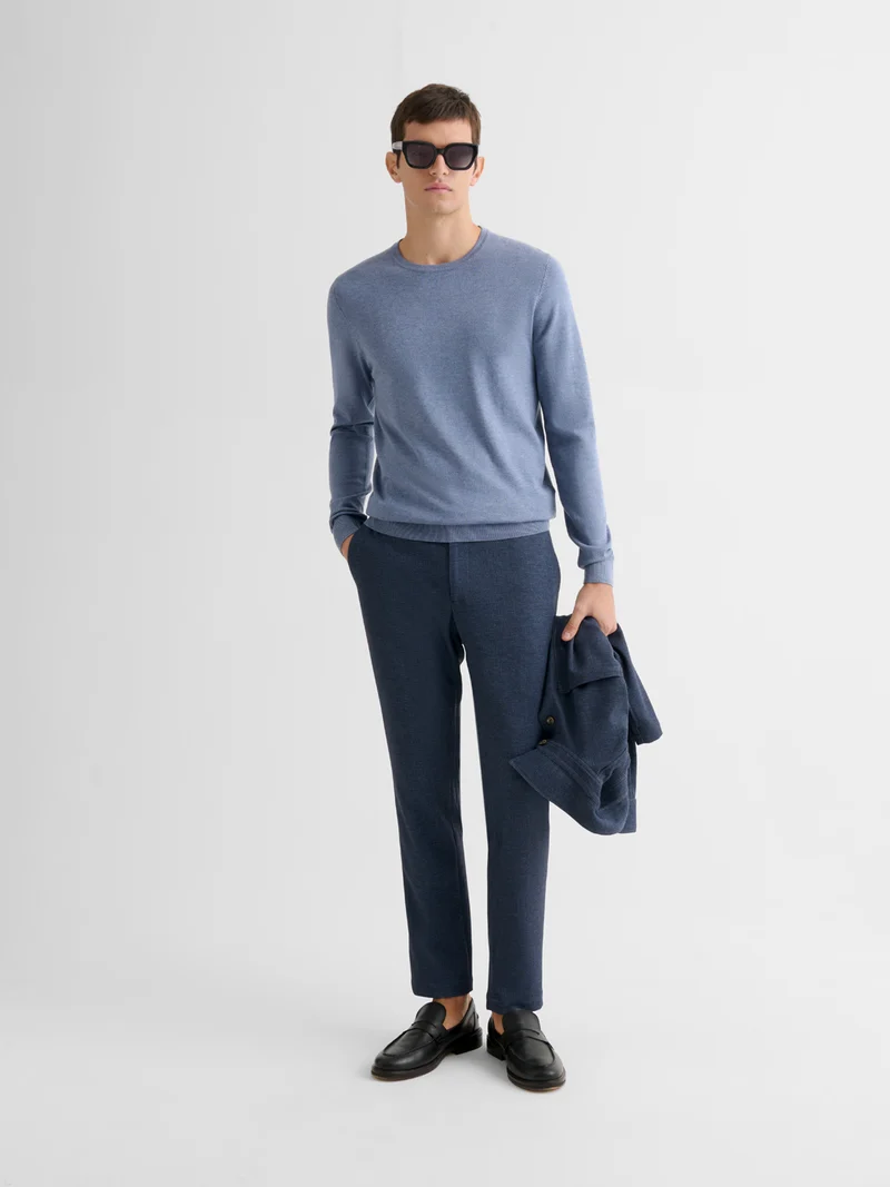 Pull col rond en jersey