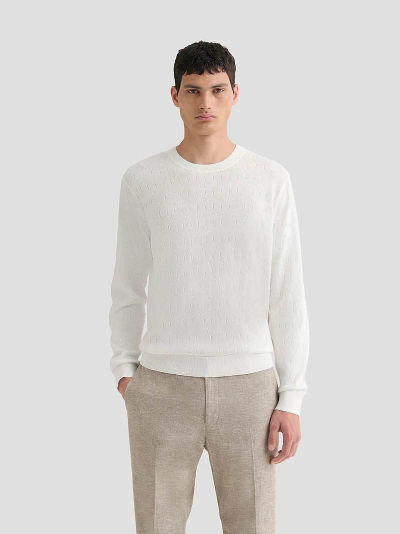 Pull col rond en coton