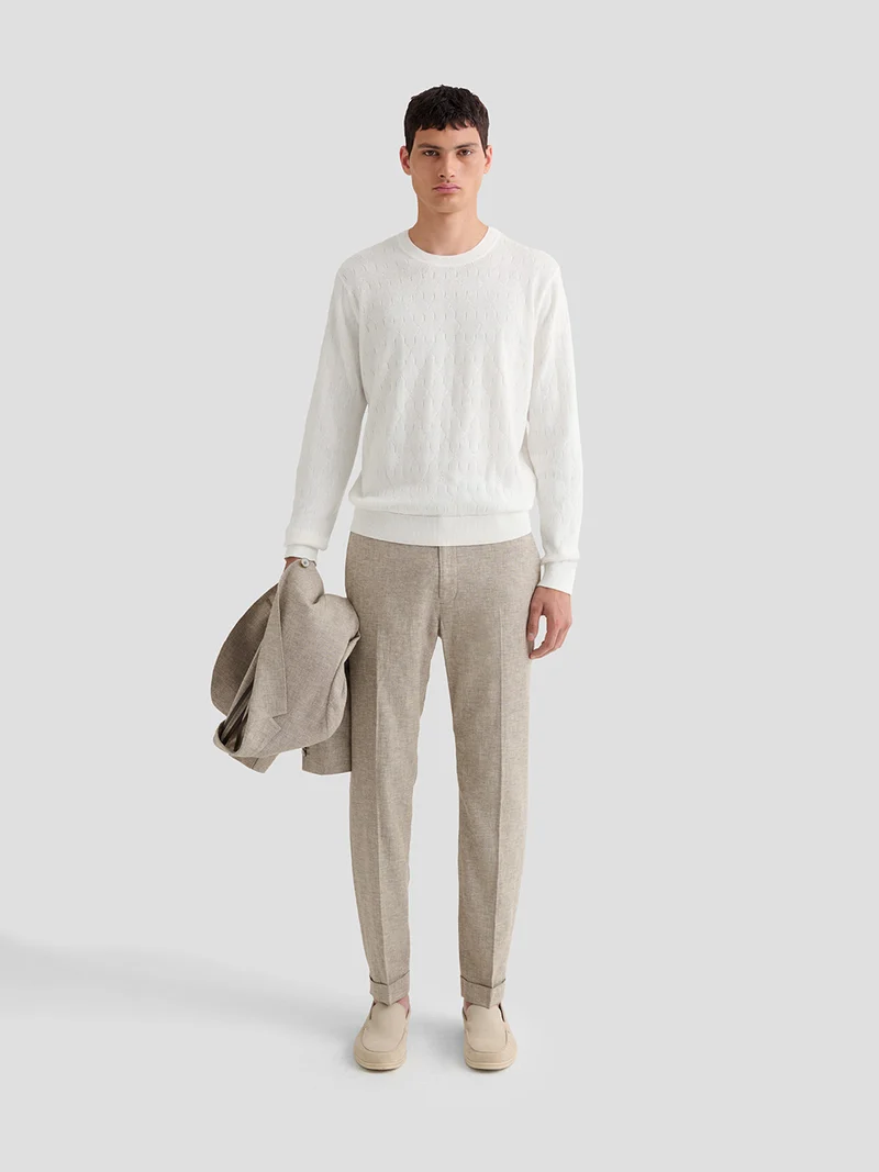 Pull col rond en coton