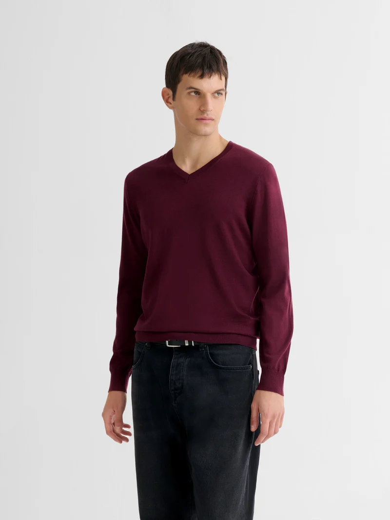 Pull col V en laine Mérinos