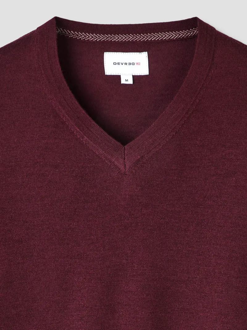 Pull col V en laine Mérinos