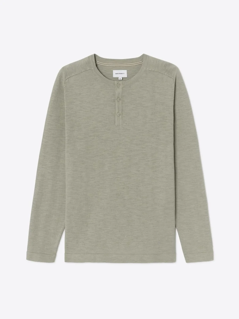 Pull col tunisien en coton flammé