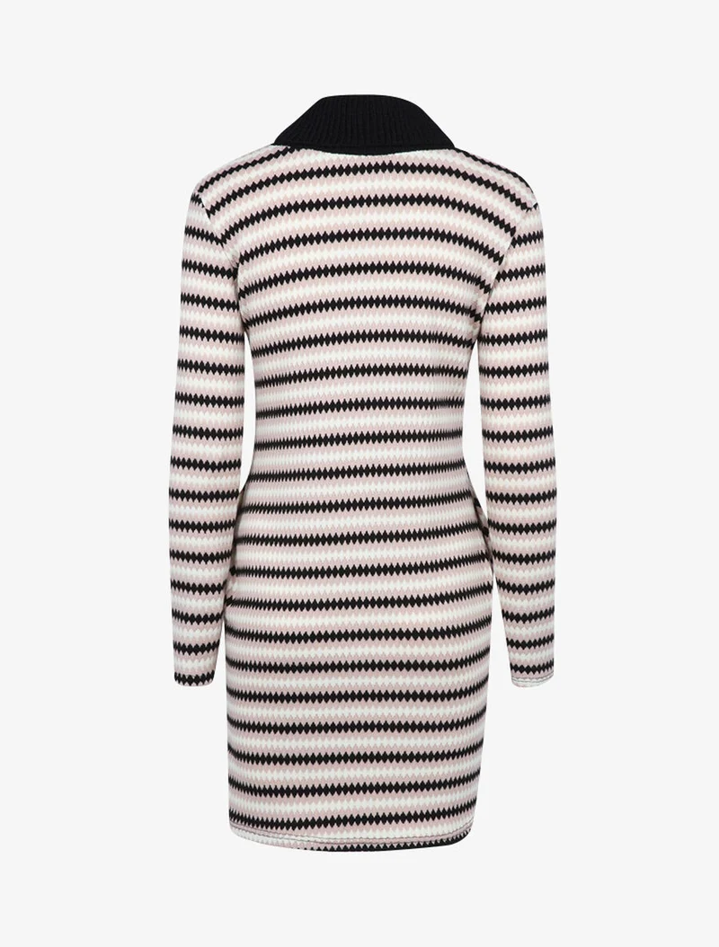 Robe pull à bandes graphiques - Rose