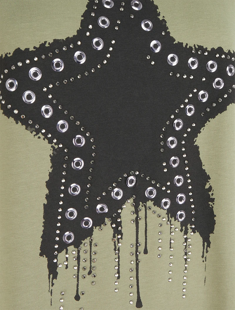 T-shirt large étoile - Kaki