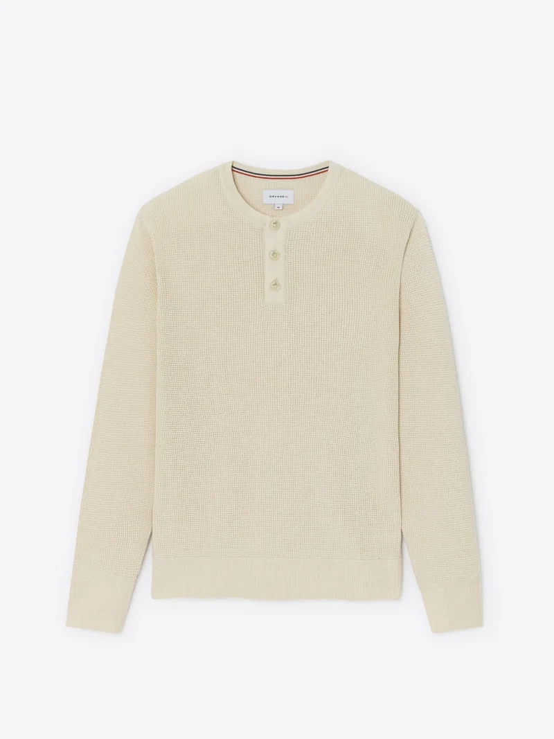 Pull col tunisien en coton bio