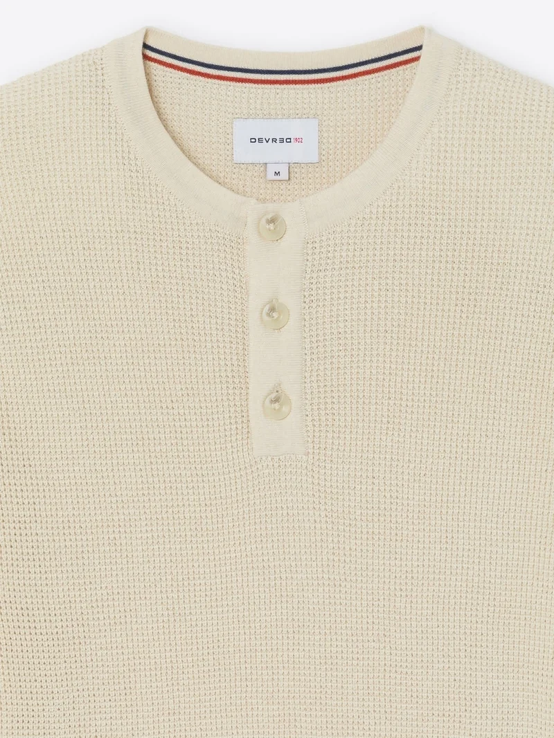 Pull col tunisien en coton bio