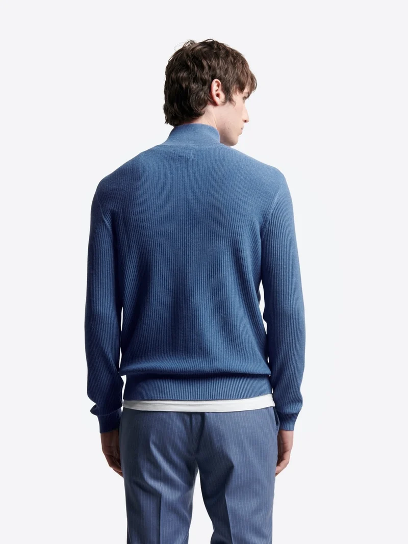 Pull col cheminée zip viscose certifiée