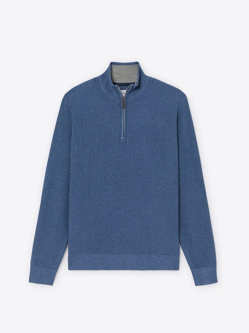 Pull col cheminée zip viscose certifiée