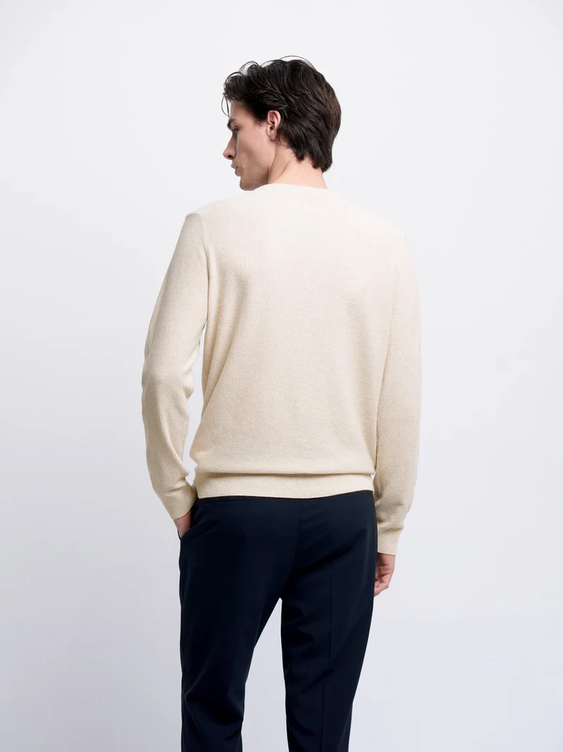 Pull col rond en coton bio