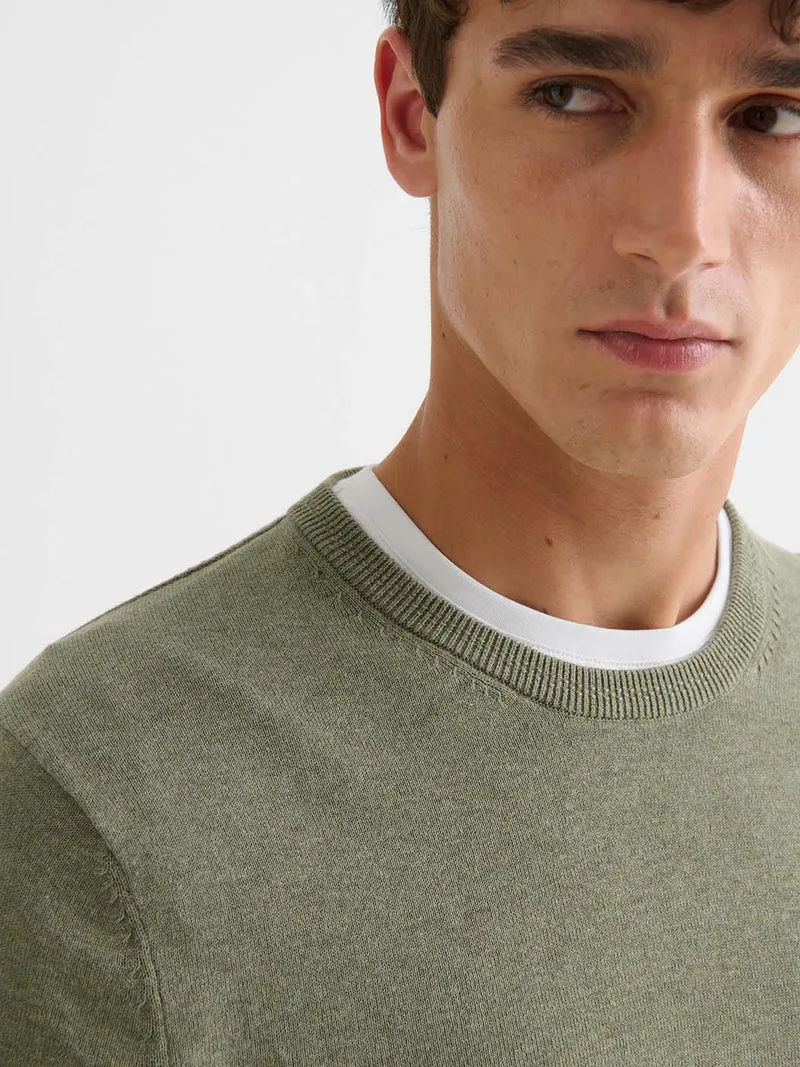 Pull col rond en coton biologique