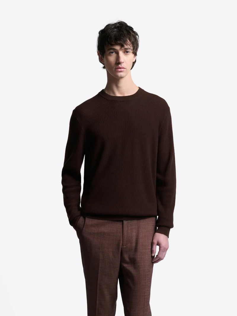 Pull col rond en laine