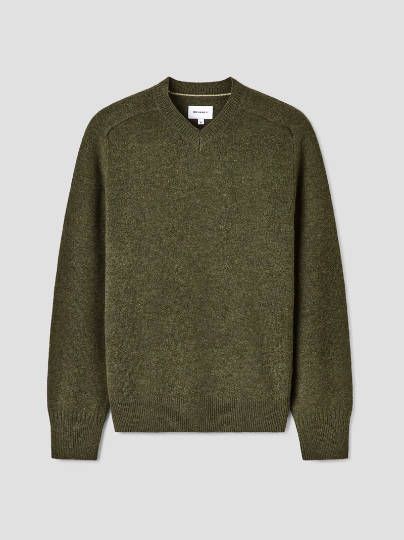 Pull col V en laine mélangée