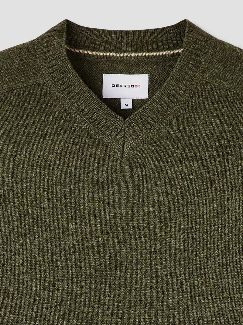 Pull col V en laine mélangée