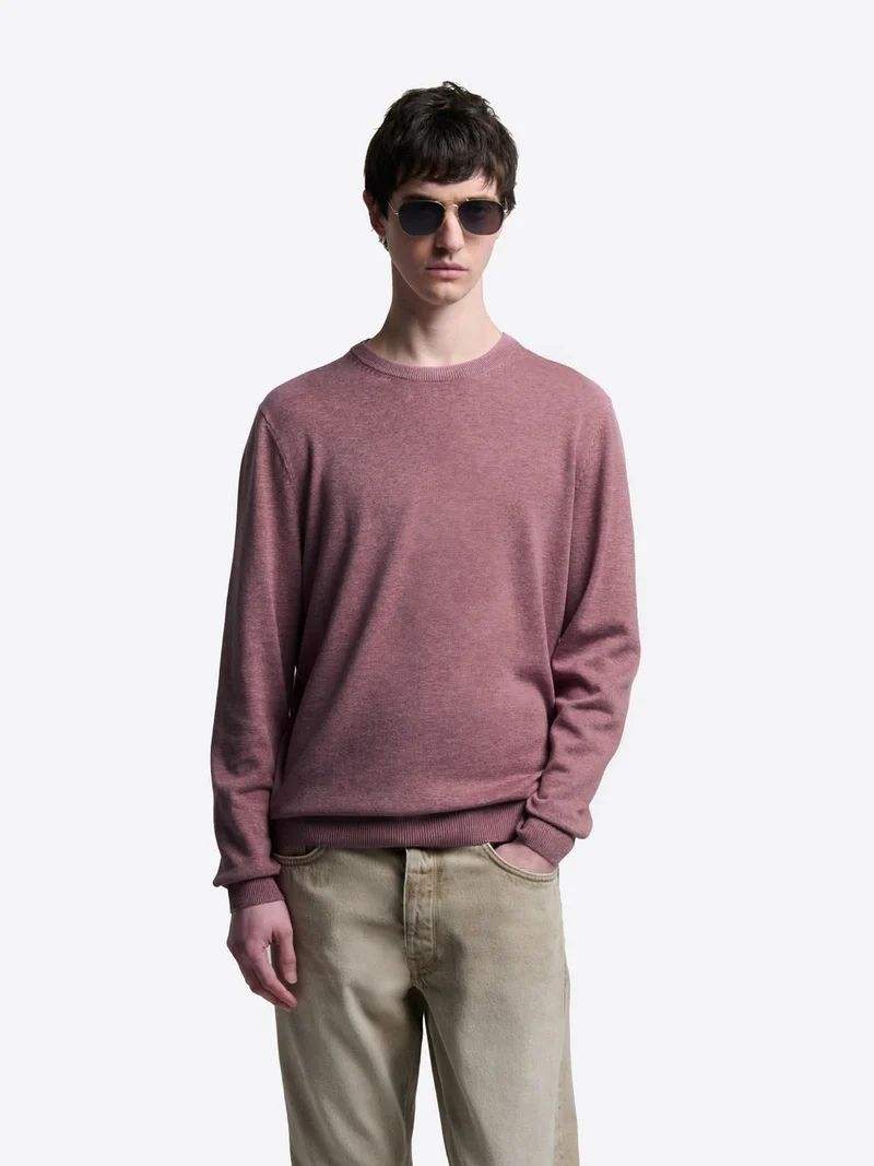 Pull col rond en coton bio