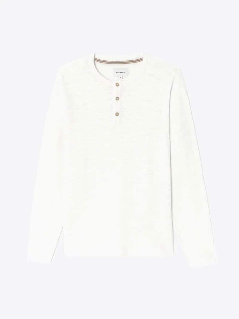 Pull col tunisien en coton flammé