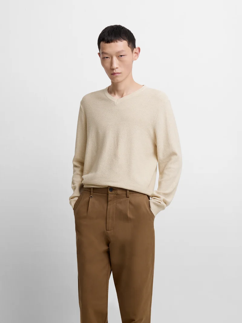 Pull col V en coton bio