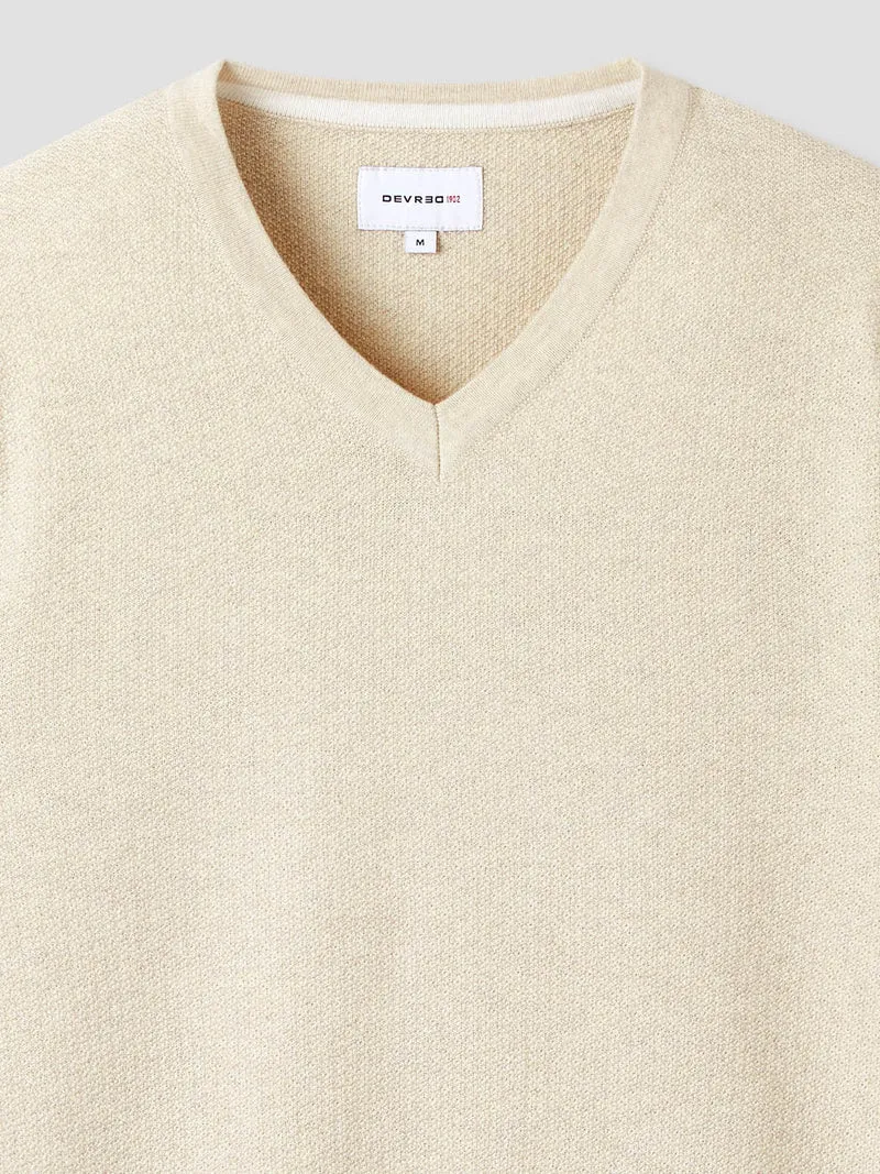 Pull col V en coton bio