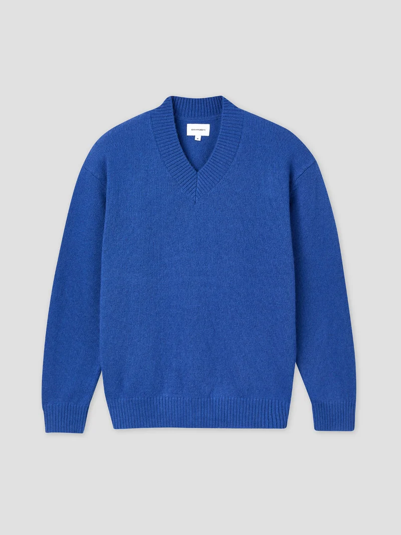 Pull maille col V en laine mélangée