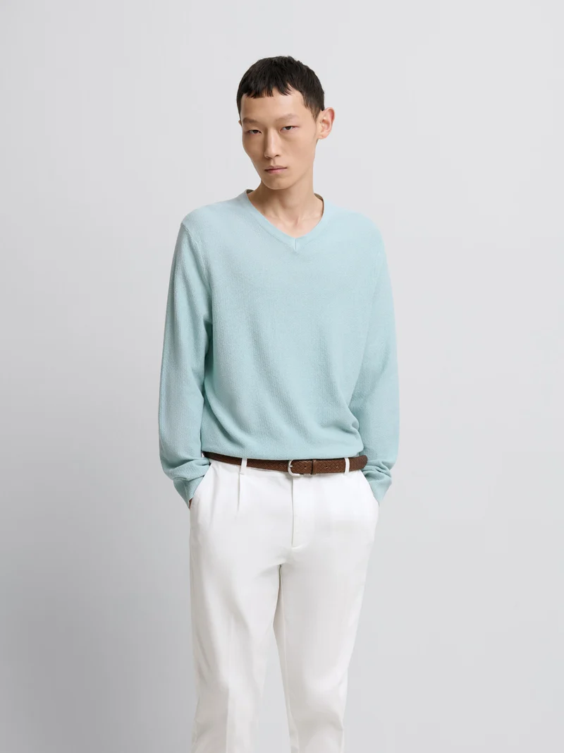 Pull col V en coton bio