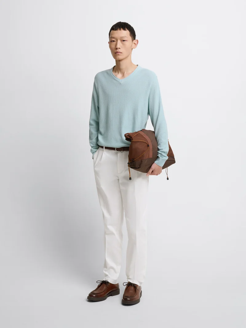 Pull col V en coton bio