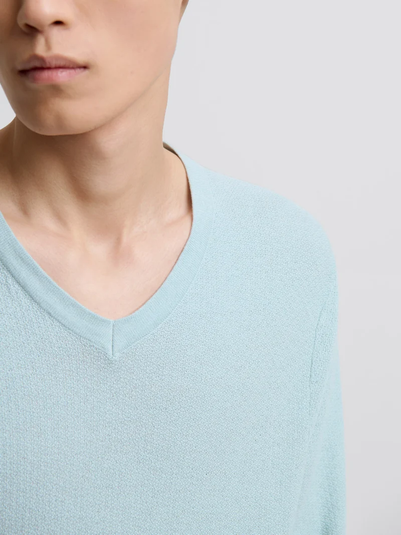 Pull col V en coton bio