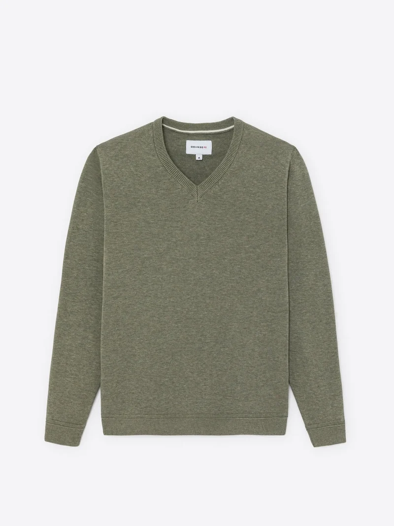 Pull col V en coton bio