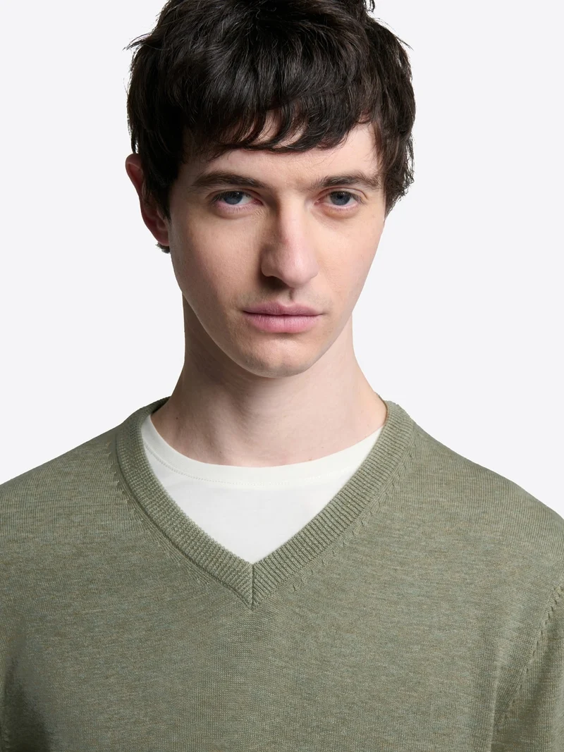 Pull col V en coton bio