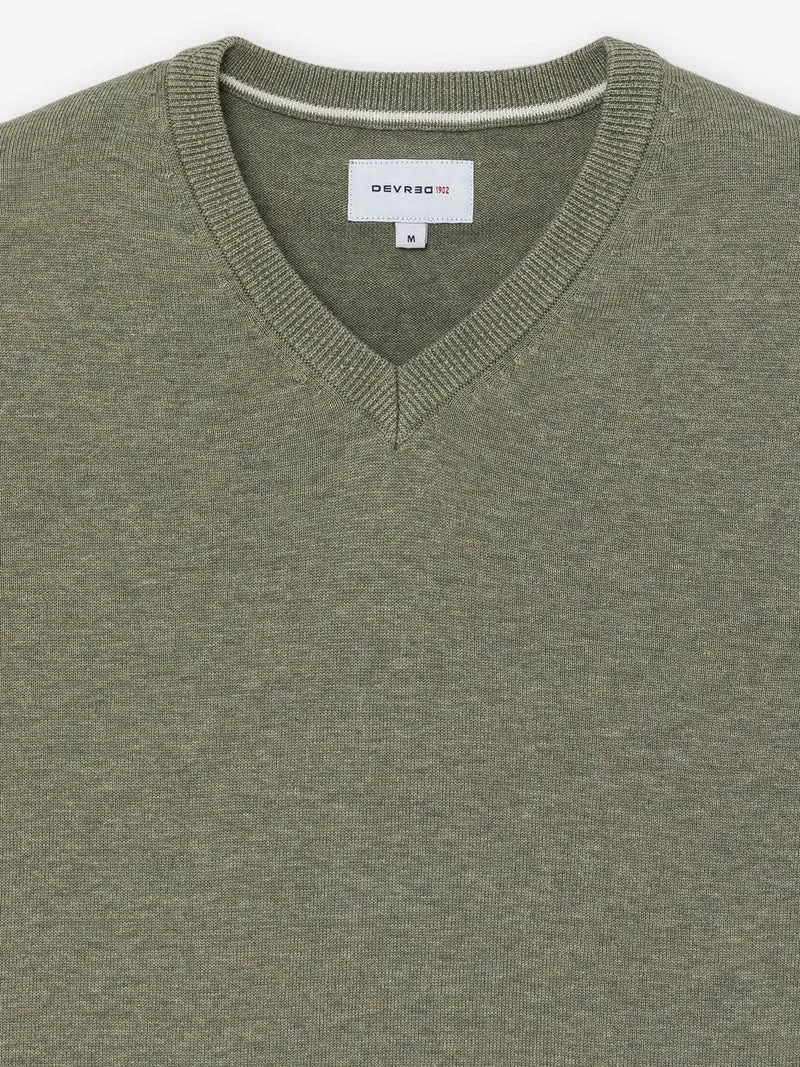 Pull col V en coton bio