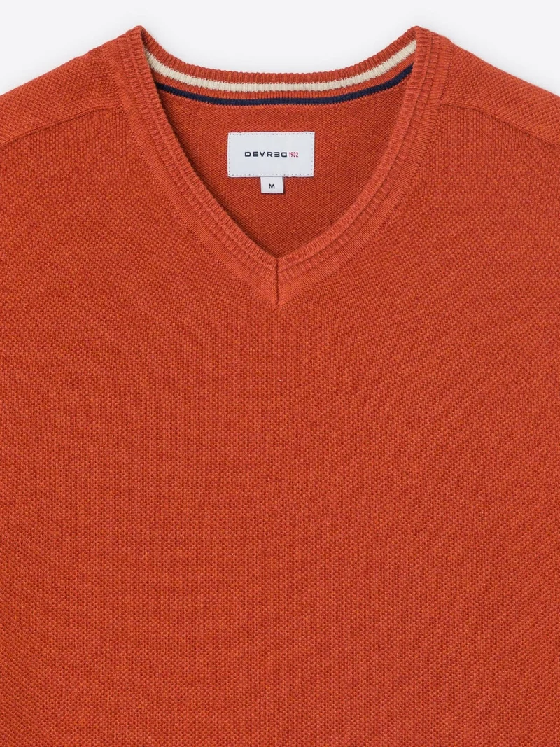 Pull col V en coton bio