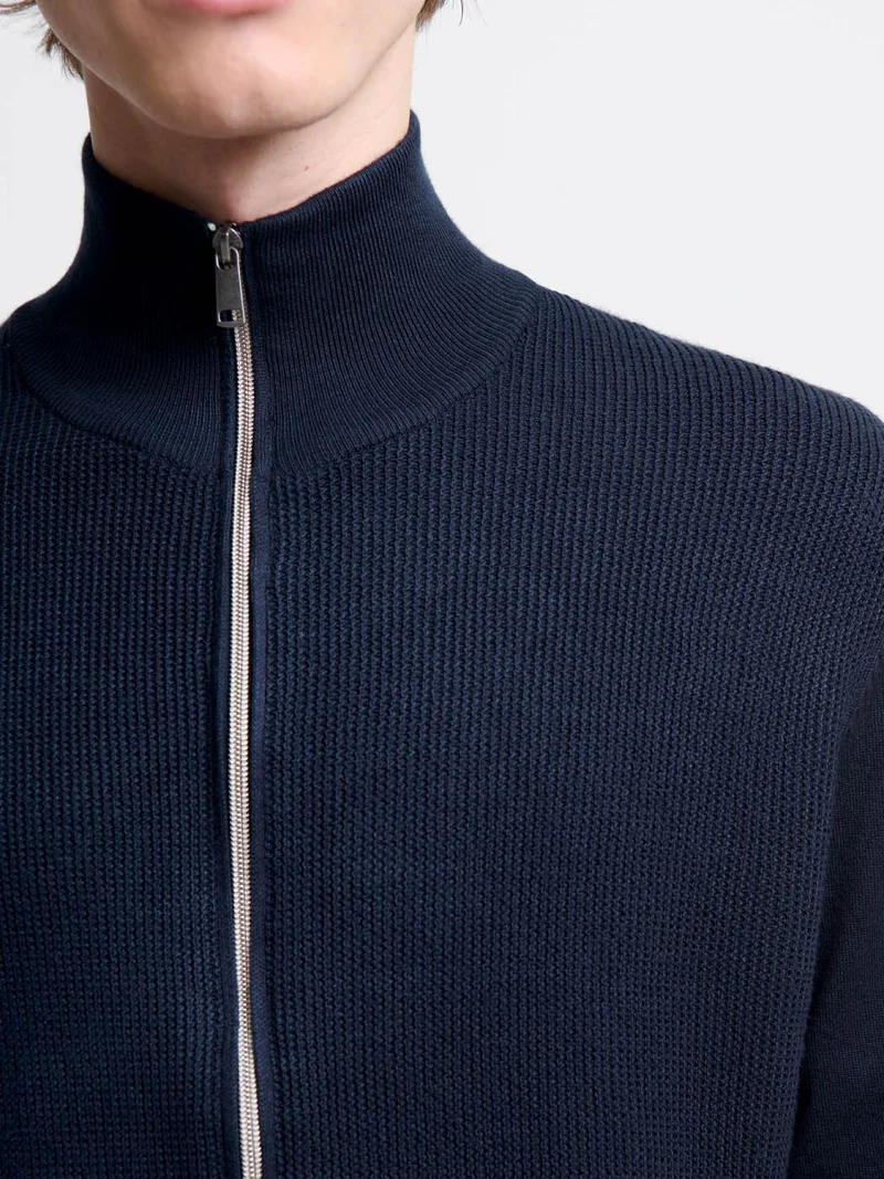 Cardigan zippé tricotage fantaisie