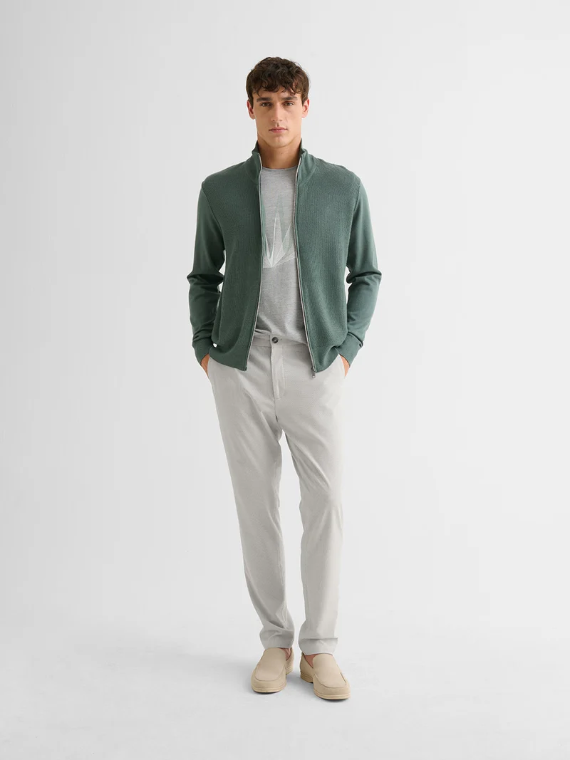 Cardigan zippé tricotage fantaisie