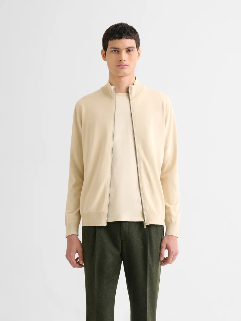 Cardigan zippé en jersey